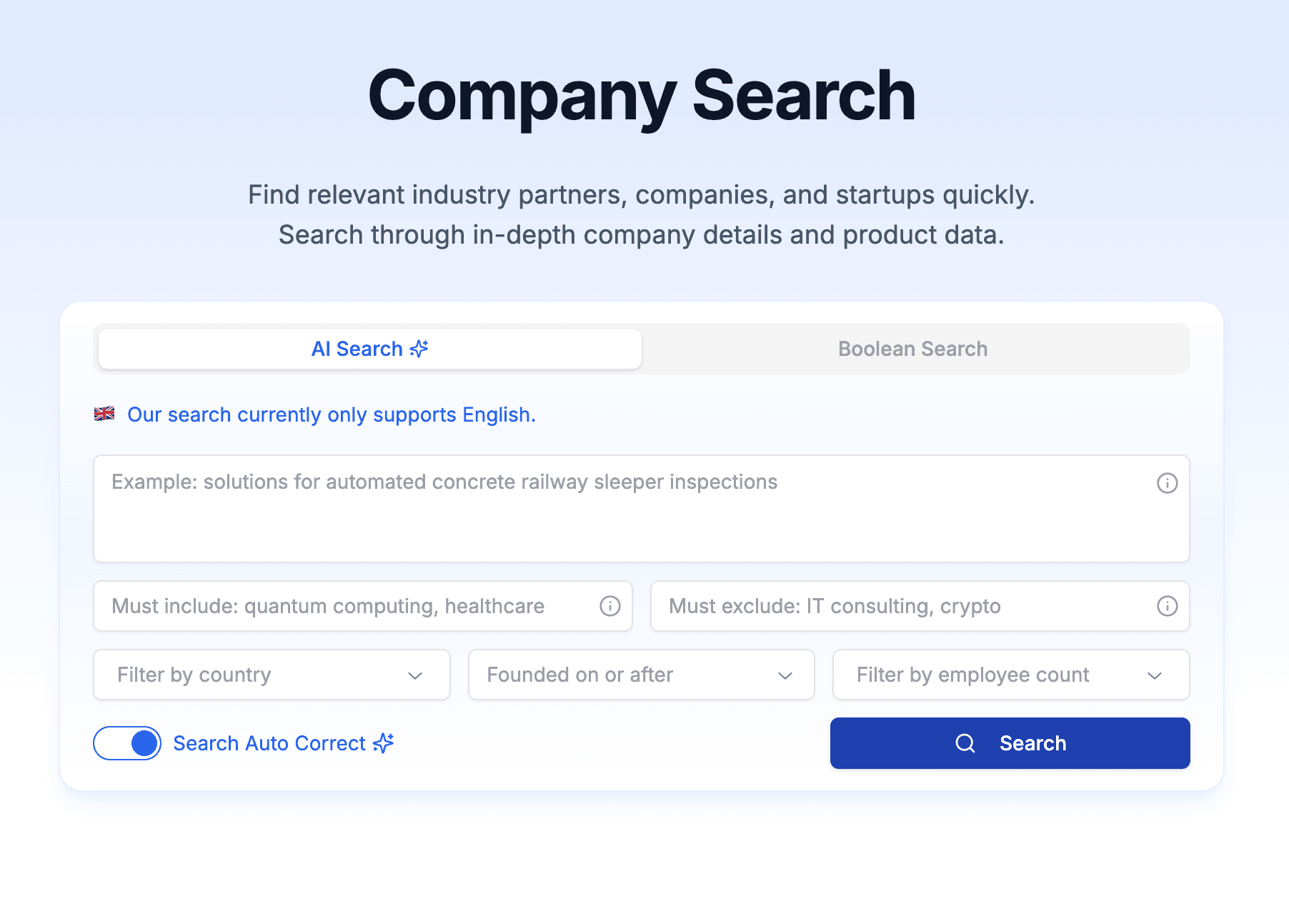 Company Search screenshot